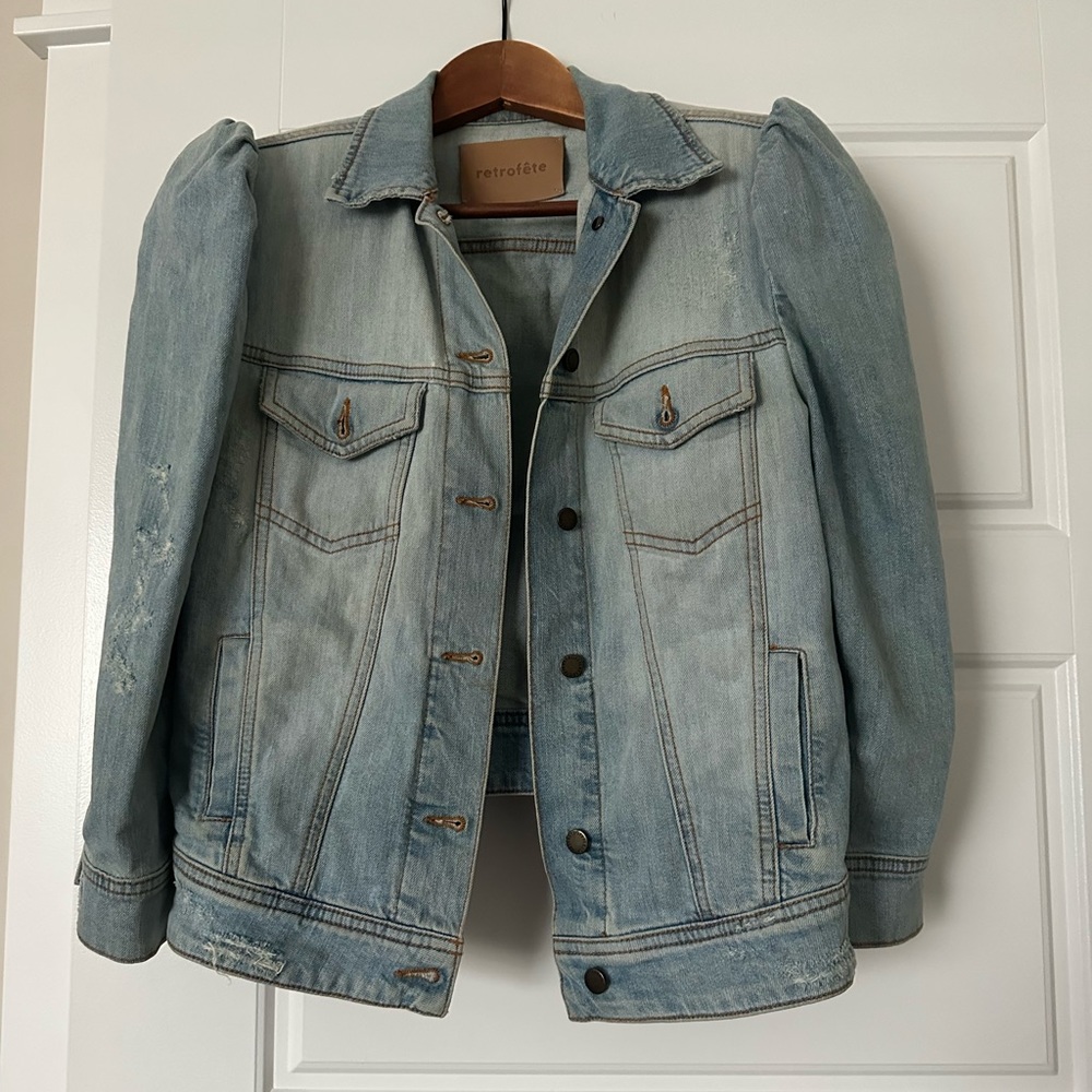 Retrofete Jean jacket with puffed up sleeves